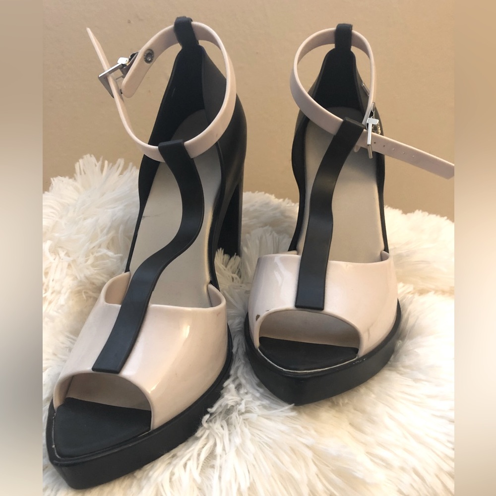 Mellisa Chunky Heels - Black & White